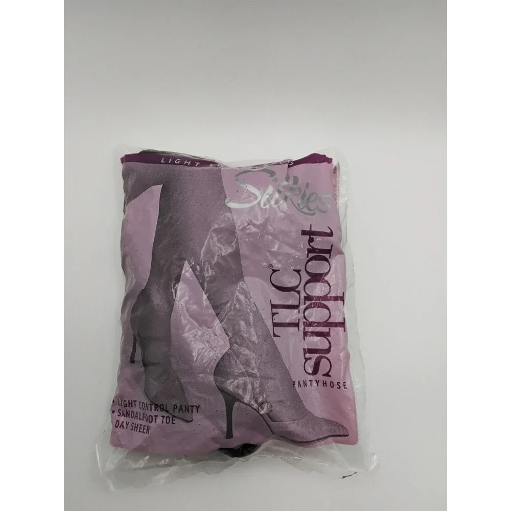 Vintage Silkies TLC Support Pantyhose Jet Black Size Large Light Support #020308